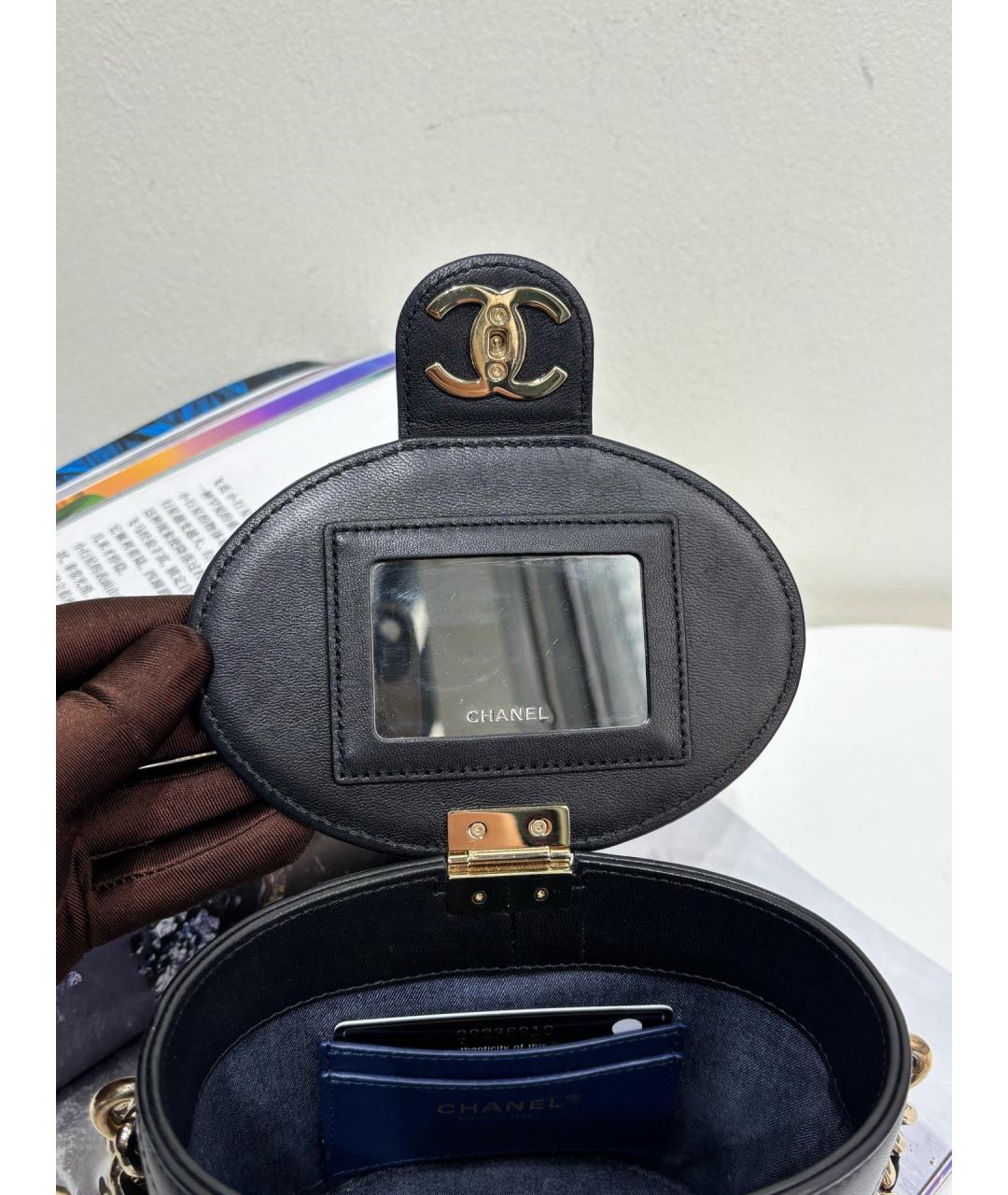 CHANEL Черная кожаная сумка через плечо, фото 7