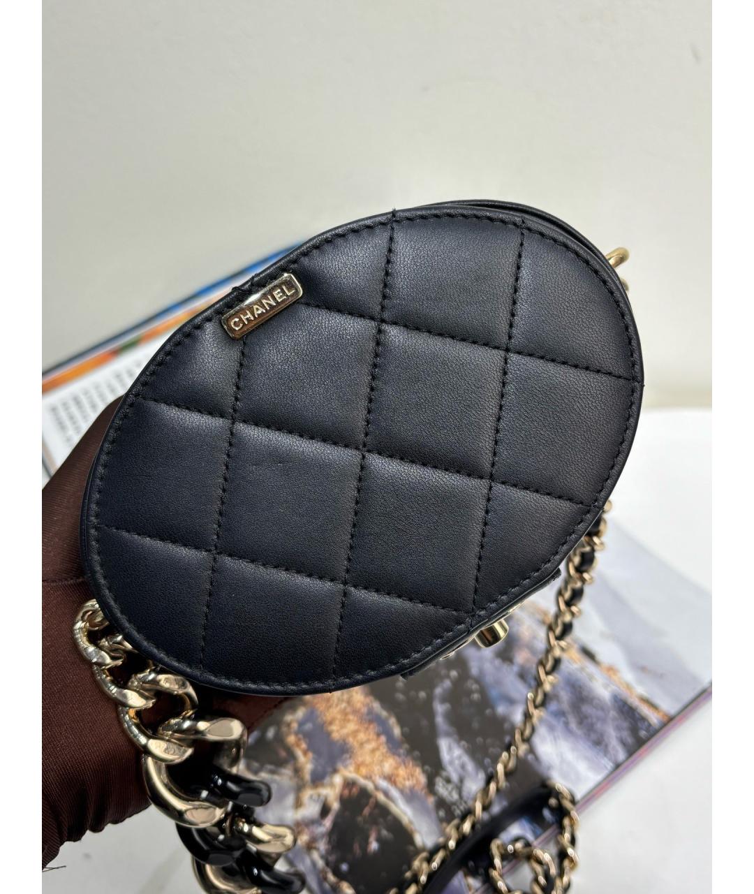 CHANEL Черная кожаная сумка через плечо, фото 9