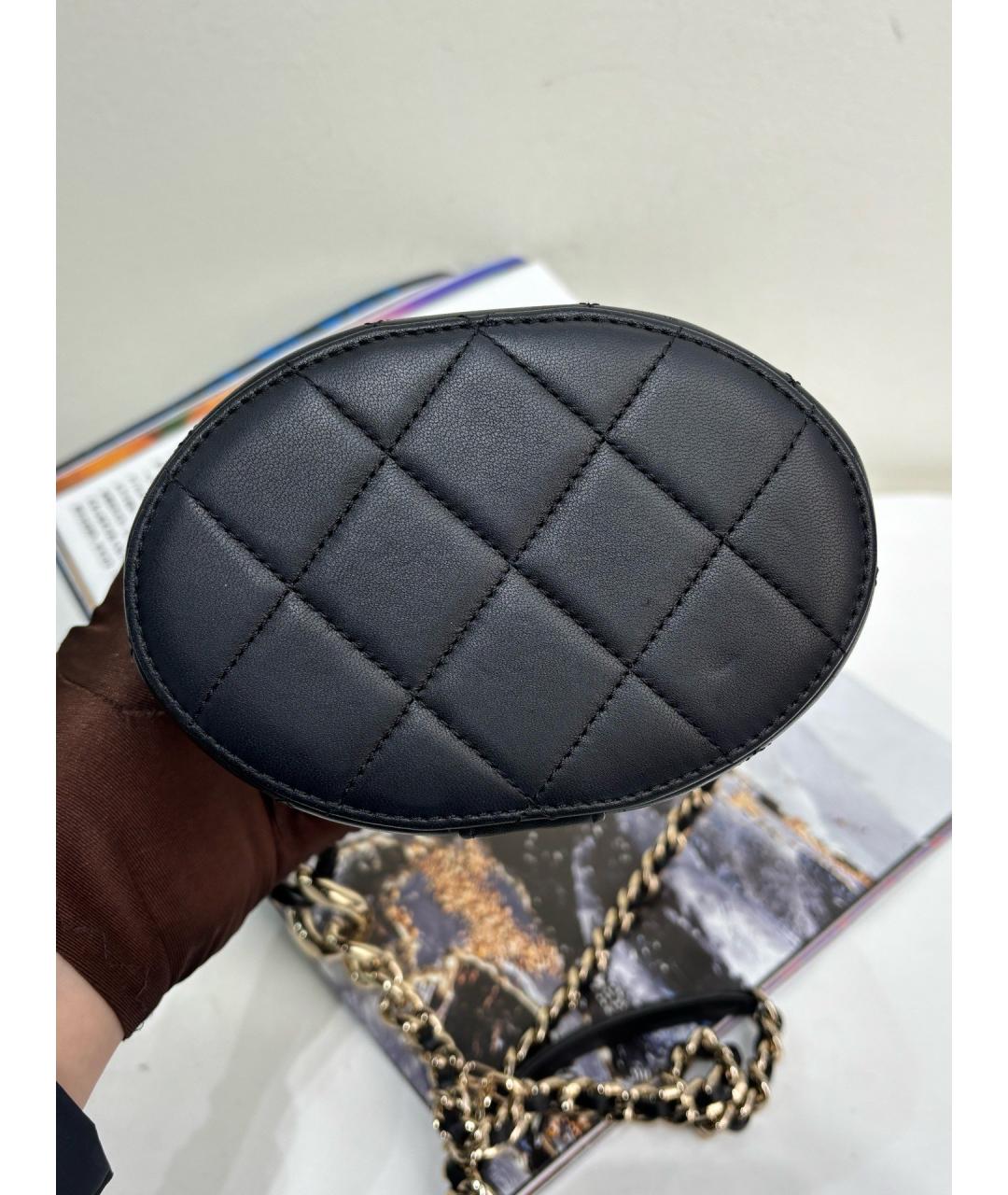 CHANEL Черная кожаная сумка через плечо, фото 8