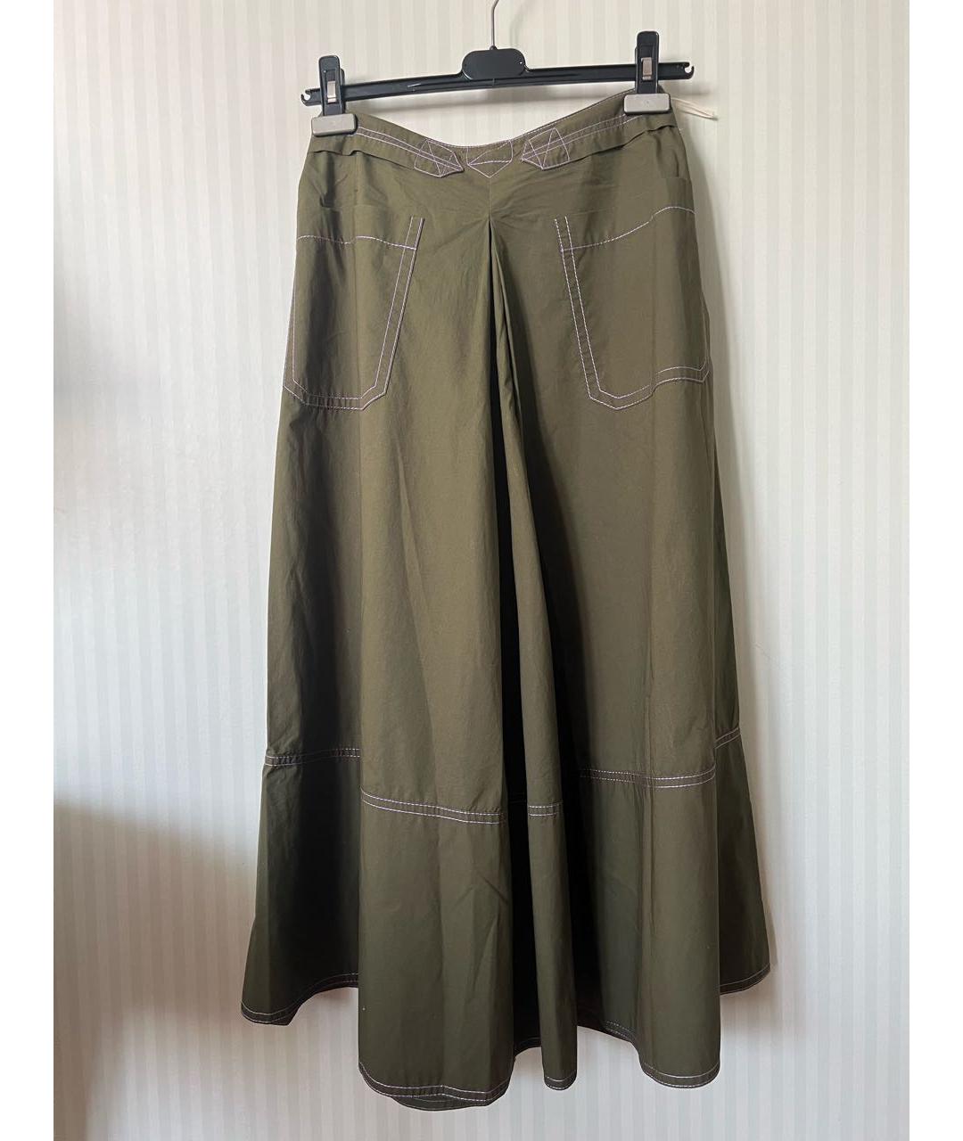 MARNI Хаки хлопковая юбка миди, фото 5