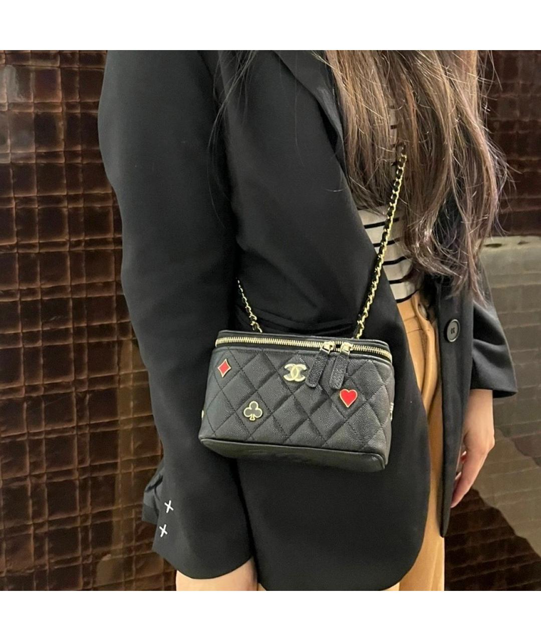 CHANEL Черная кожаная сумка через плечо, фото 4