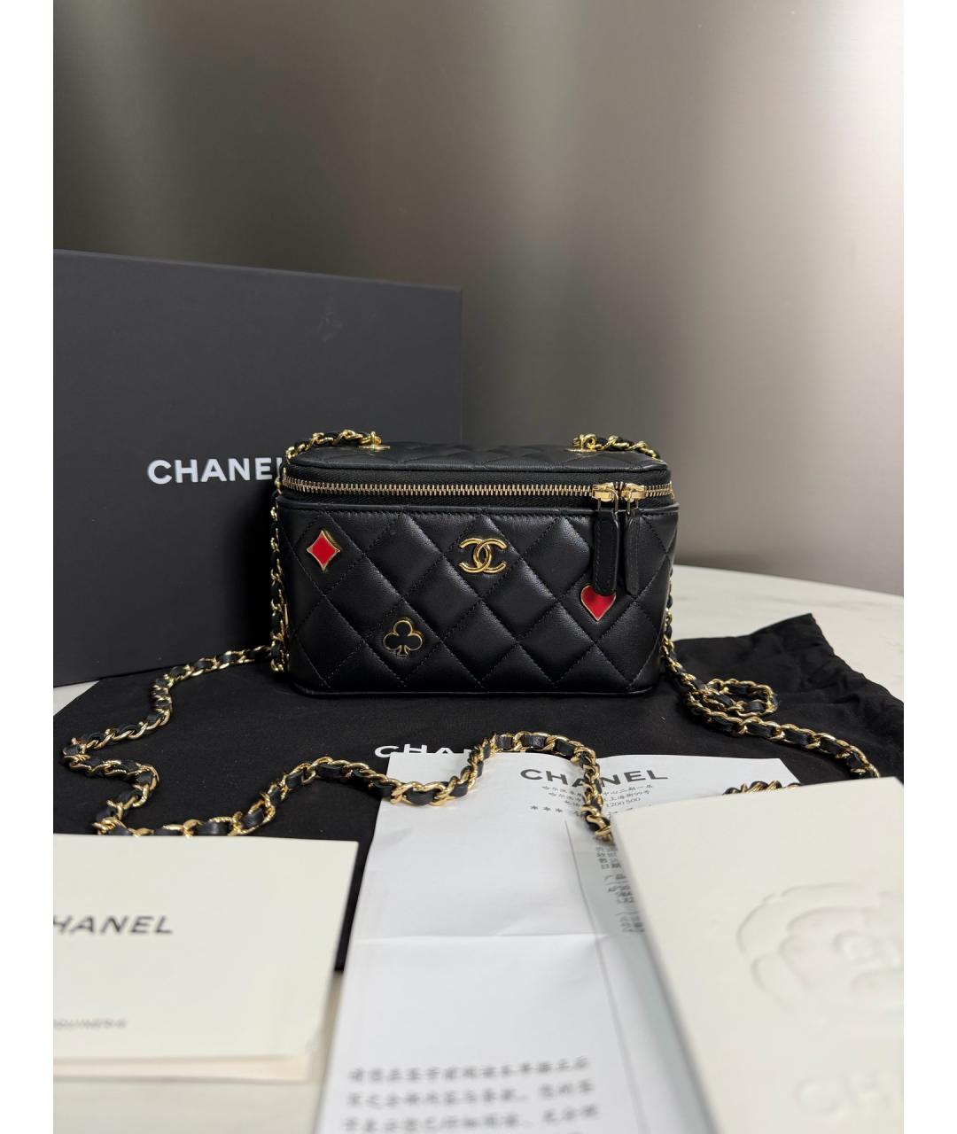 CHANEL Черная кожаная сумка через плечо, фото 5