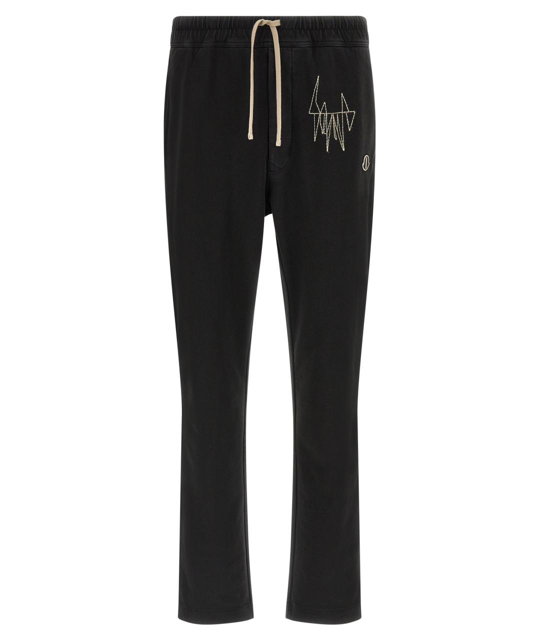 RICK OWENS Черные хлопковые повседневные брюки, фото 1