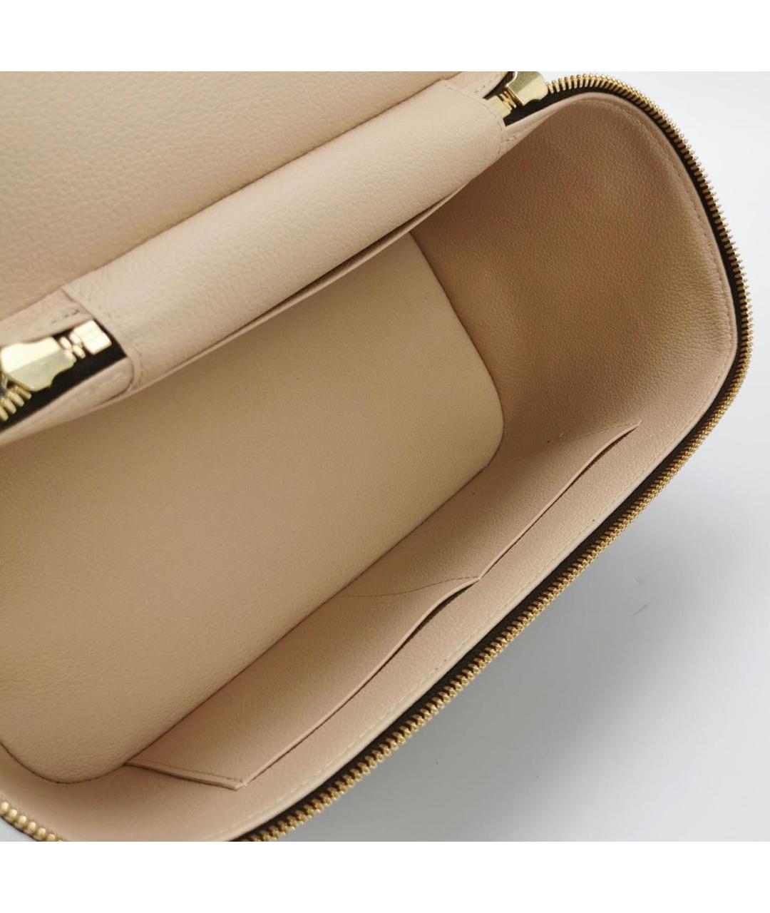 LOUIS VUITTON Коричневая кожаная косметичка, фото 6