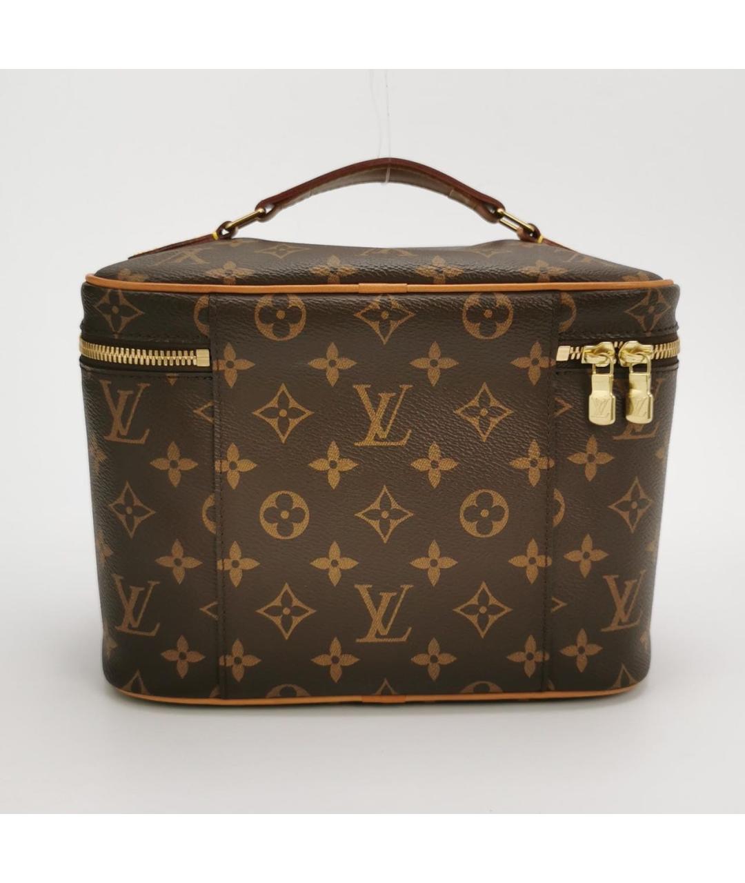 LOUIS VUITTON Коричневая кожаная косметичка, фото 4