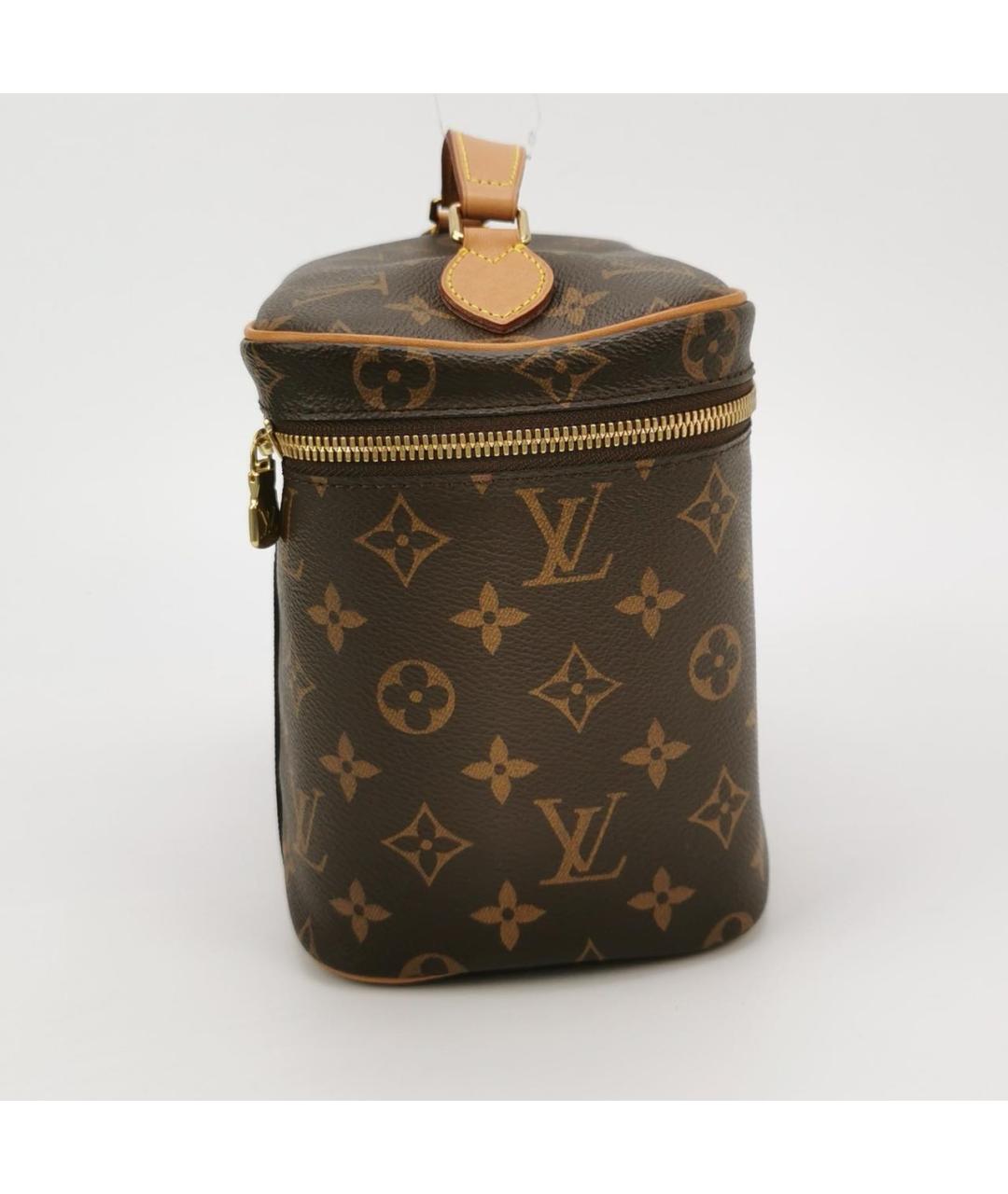 LOUIS VUITTON Коричневая кожаная косметичка, фото 3