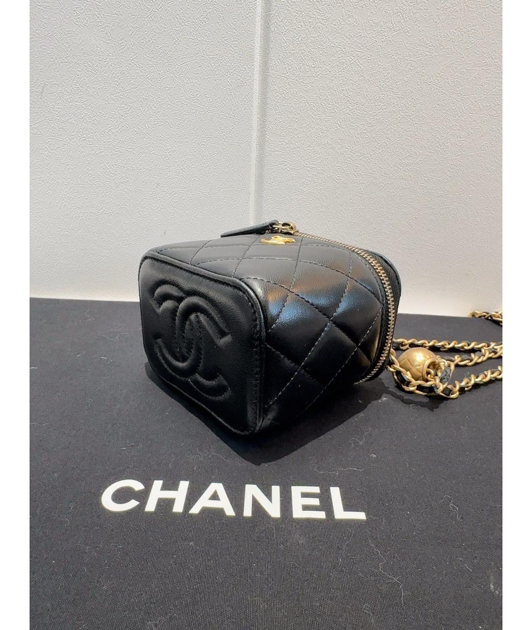 CHANEL Черная кожаная сумка через плечо, фото 6