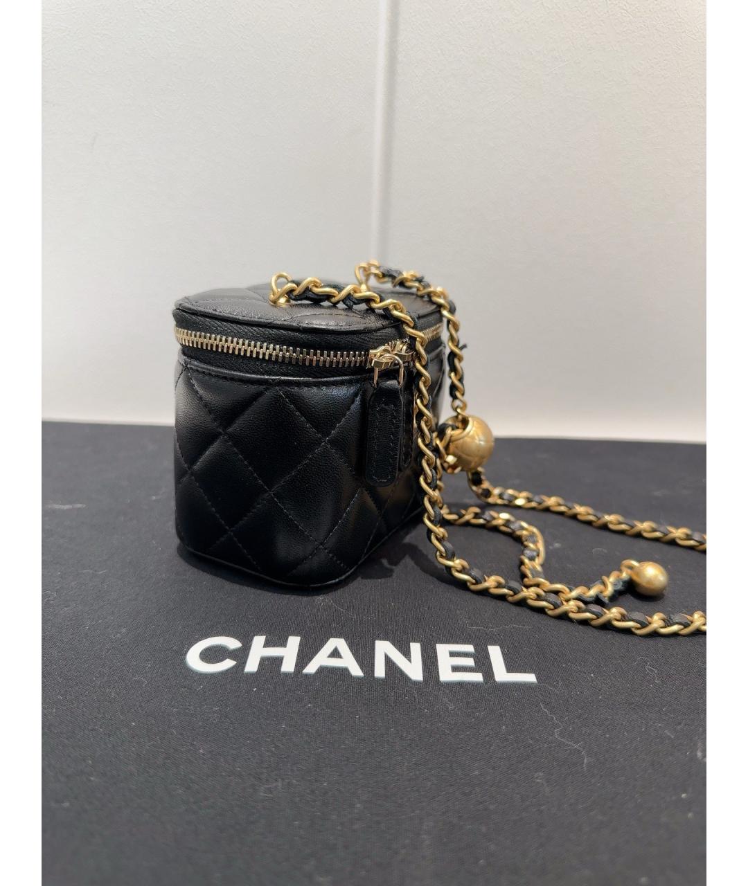 CHANEL Черная кожаная сумка через плечо, фото 3