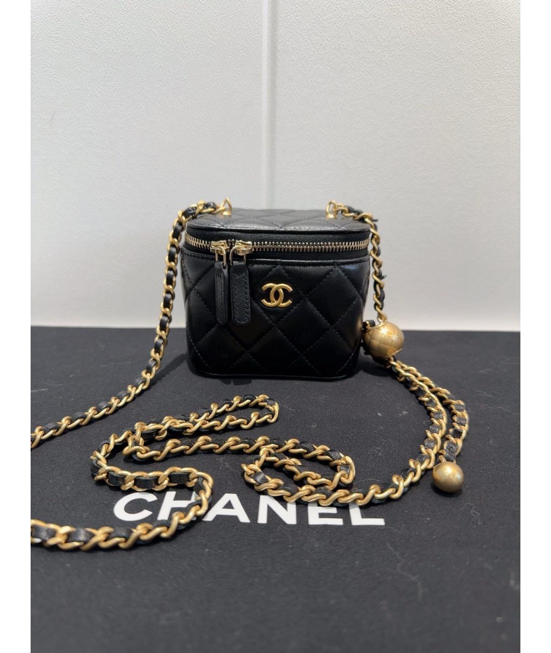 CHANEL Черная кожаная сумка через плечо, фото 8