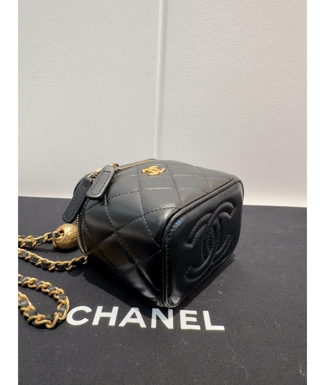 CHANEL Черная кожаная сумка через плечо, фото 5