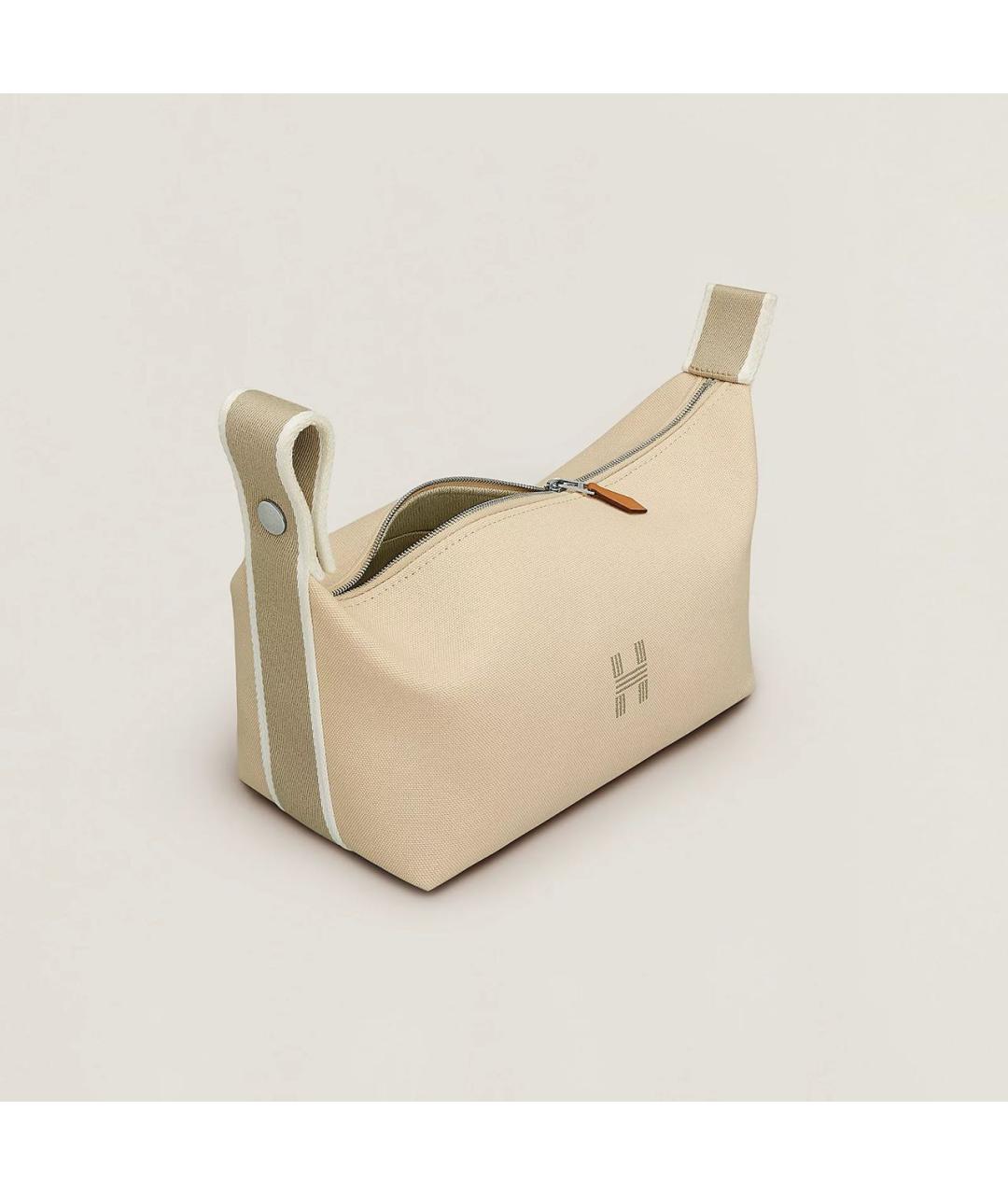 HERMES Бежевая хлопковая косметичка, фото 2