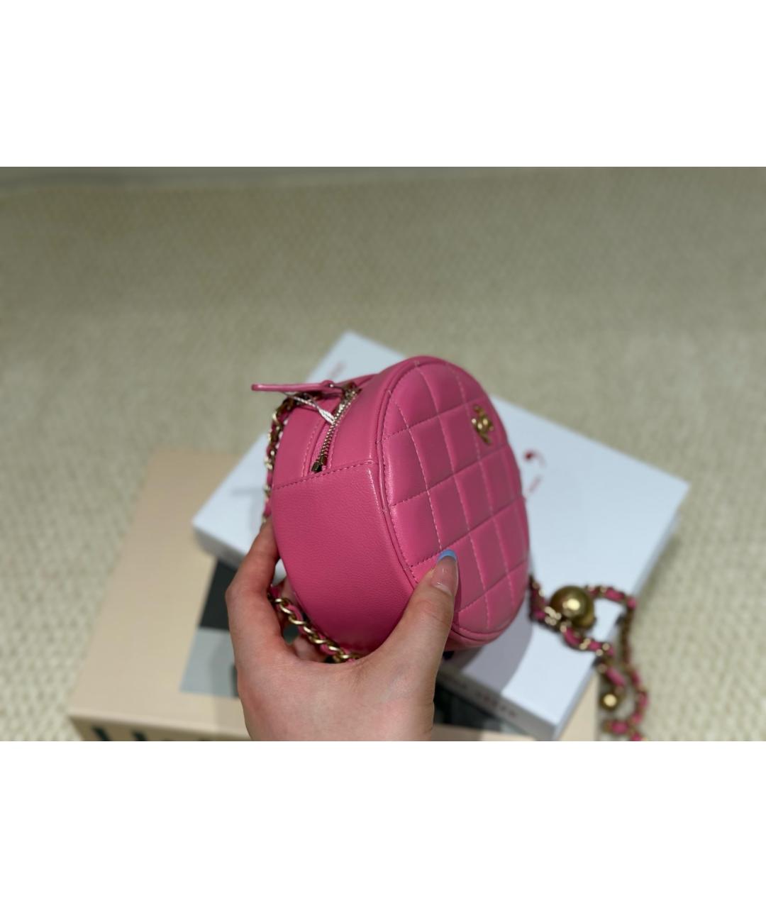 CHANEL Розовая кожаная сумка через плечо, фото 4