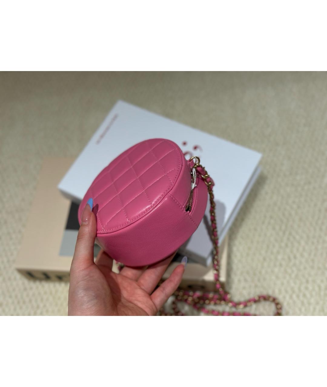 CHANEL Розовая кожаная сумка через плечо, фото 5