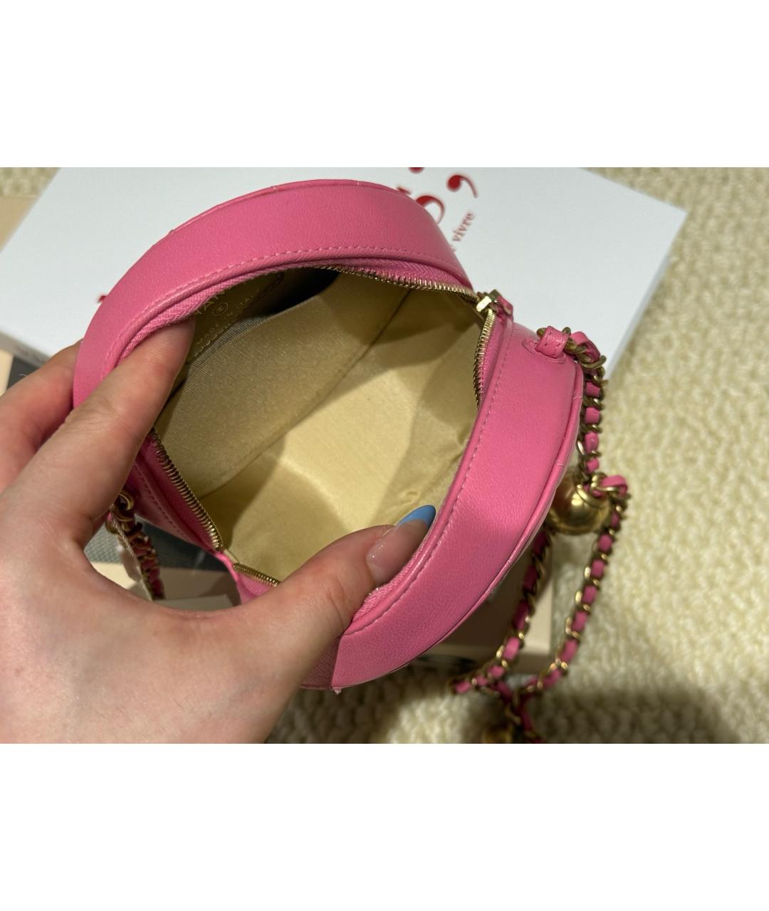 CHANEL Розовая кожаная сумка через плечо, фото 7