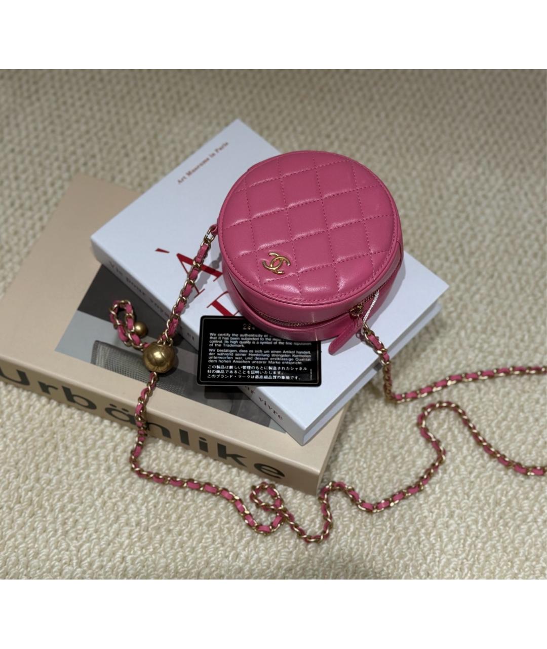 CHANEL Розовая кожаная сумка через плечо, фото 8