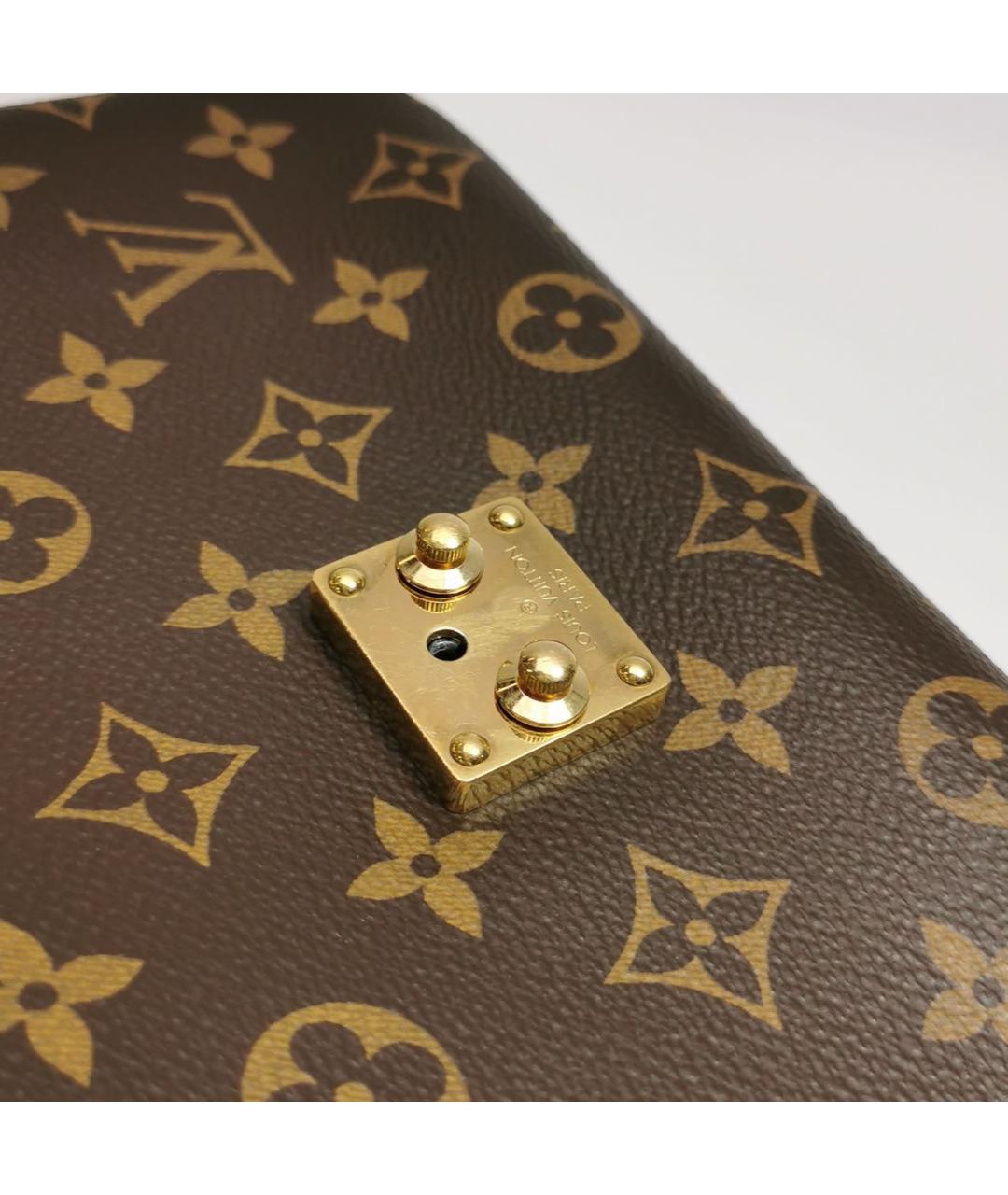 LOUIS VUITTON Коричневая кожаная сумка через плечо, фото 7