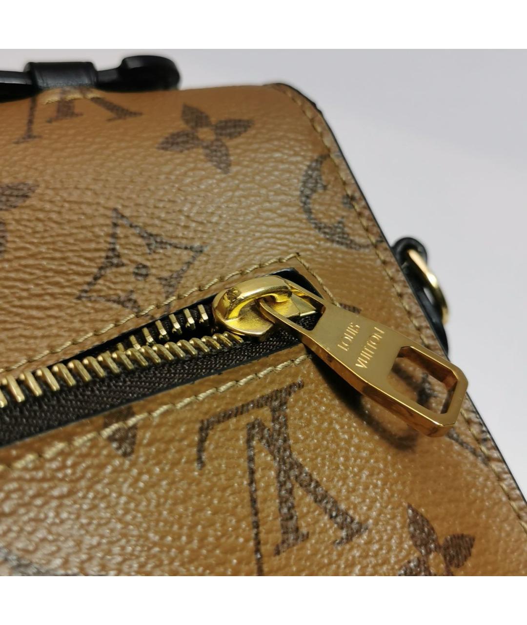 LOUIS VUITTON Коричневая кожаная сумка через плечо, фото 8