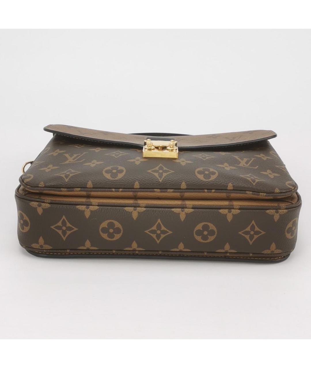 LOUIS VUITTON Коричневая кожаная сумка через плечо, фото 5