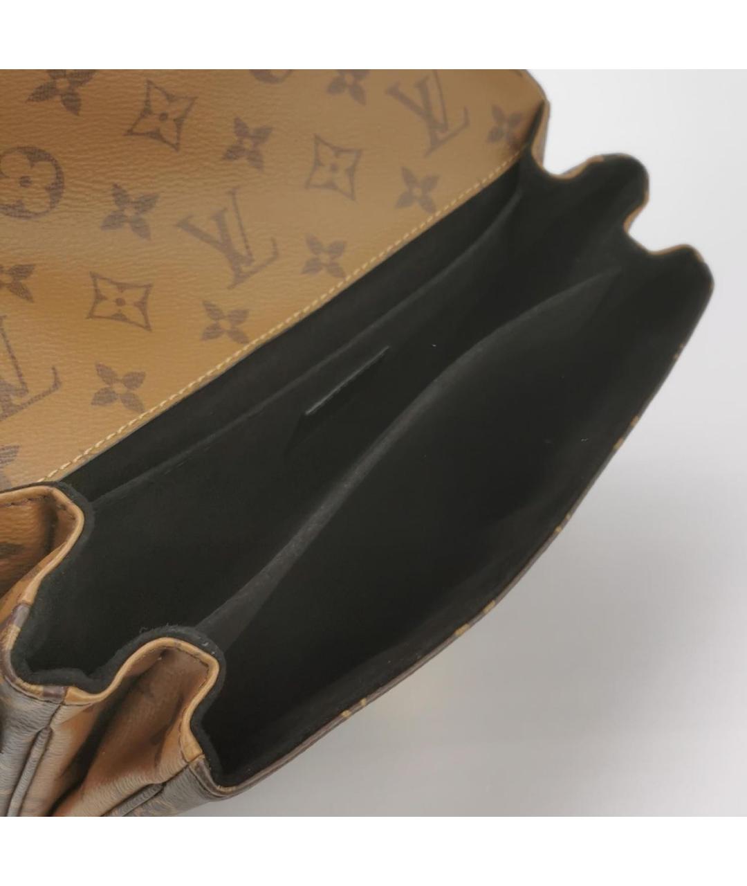 LOUIS VUITTON Коричневая кожаная сумка через плечо, фото 6