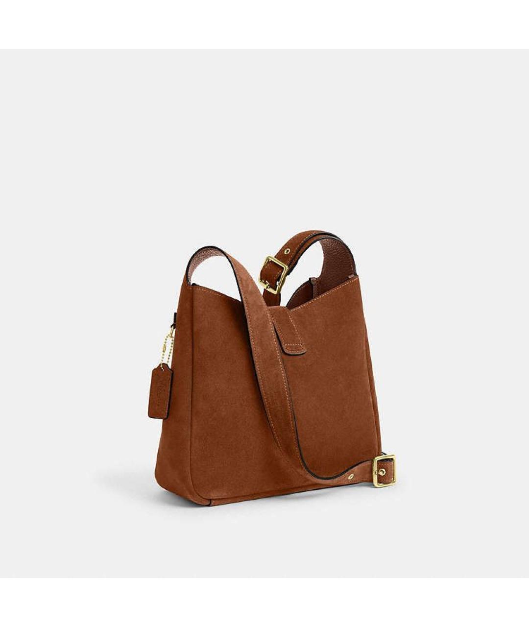 COACH Коричневая замшевая сумка через плечо, фото 2