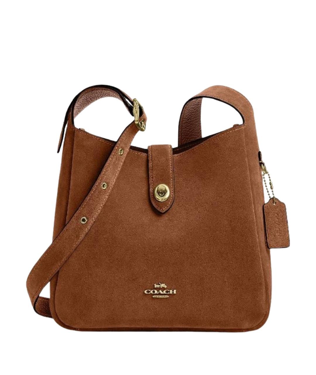 COACH Коричневая замшевая сумка через плечо, фото 1