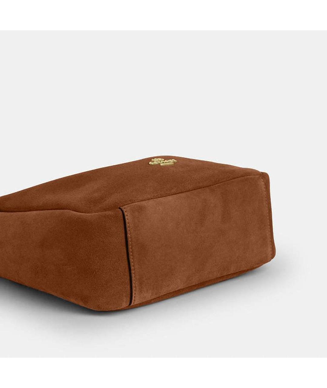 COACH Коричневая замшевая сумка через плечо, фото 4