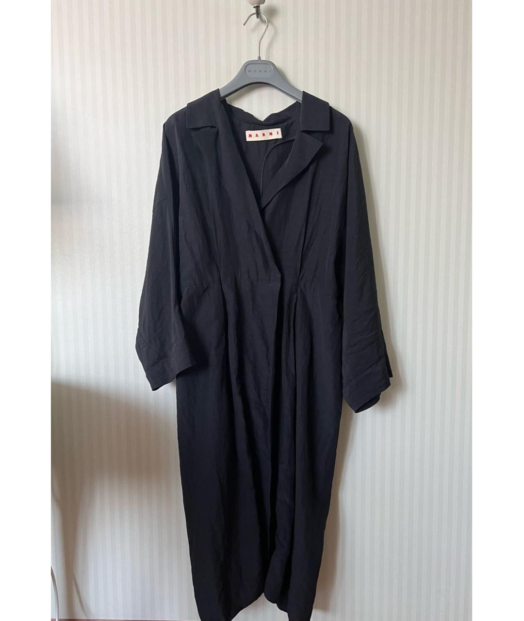 MARNI Черный вискозный тренч/плащ, фото 7