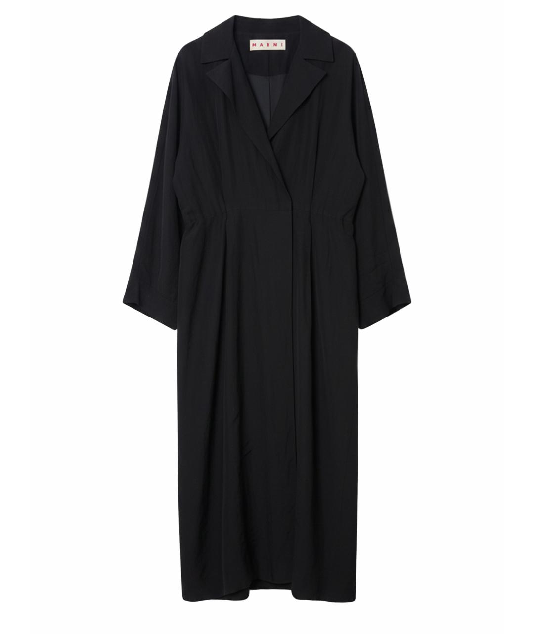 MARNI Черный вискозный тренч/плащ, фото 1