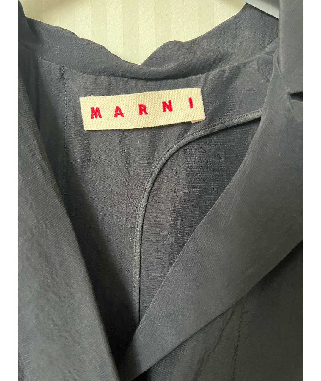 MARNI Черный вискозный тренч/плащ, фото 4