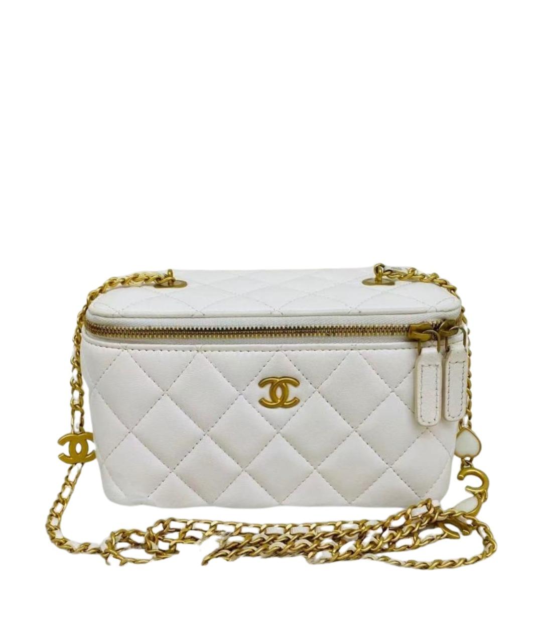 CHANEL Белая кожаная сумка через плечо, фото 1