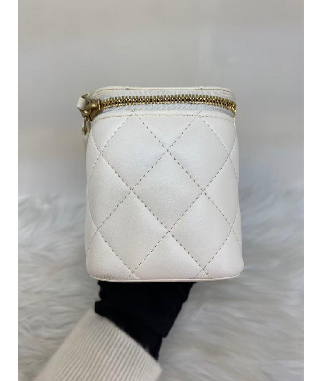 CHANEL Белая кожаная сумка через плечо, фото 4