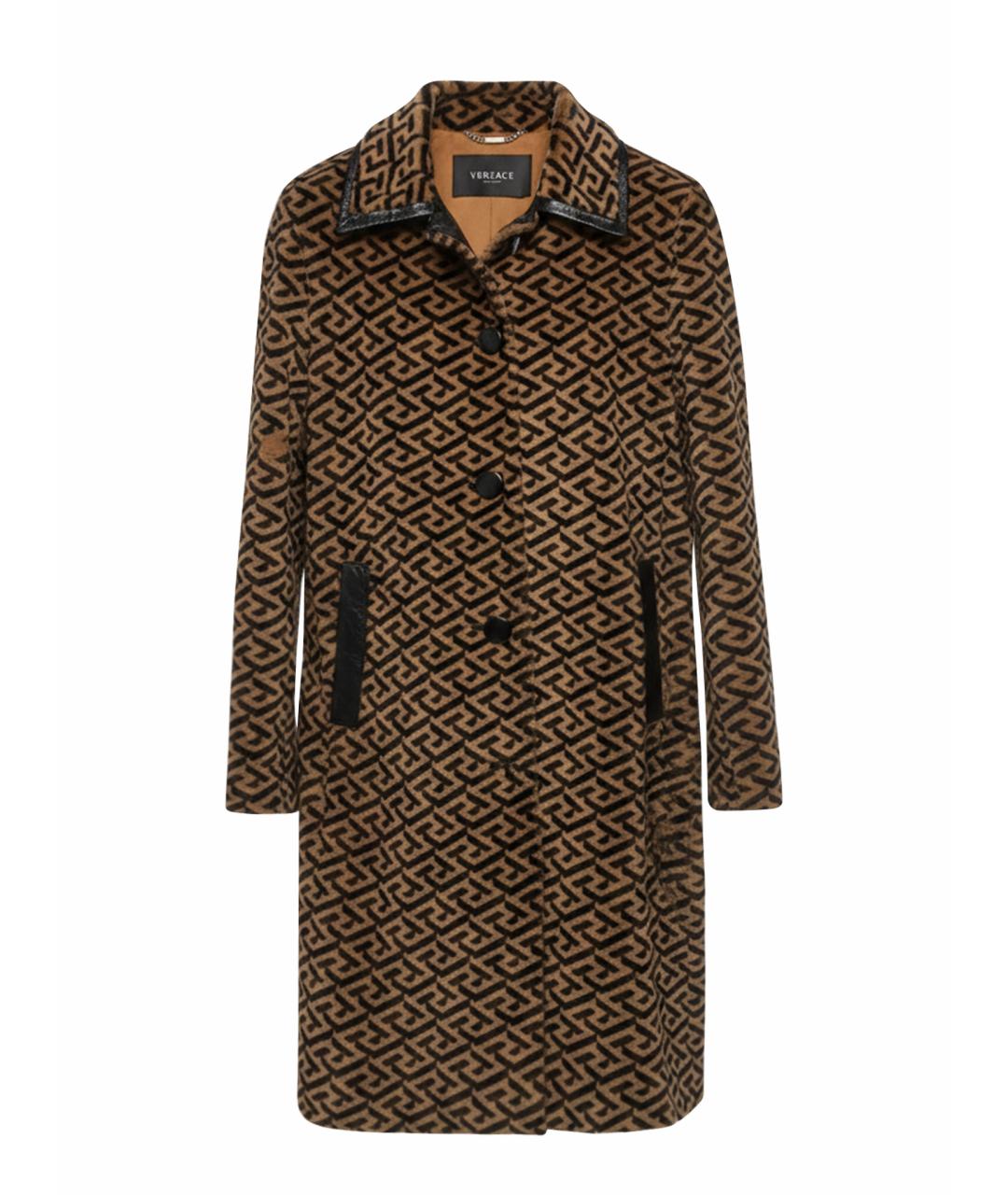 VERSACE Коричневая кожаная дубленка, фото 1