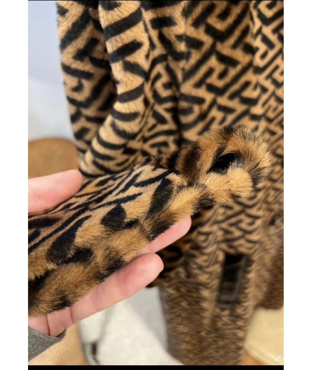 VERSACE Коричневая кожаная дубленка, фото 4