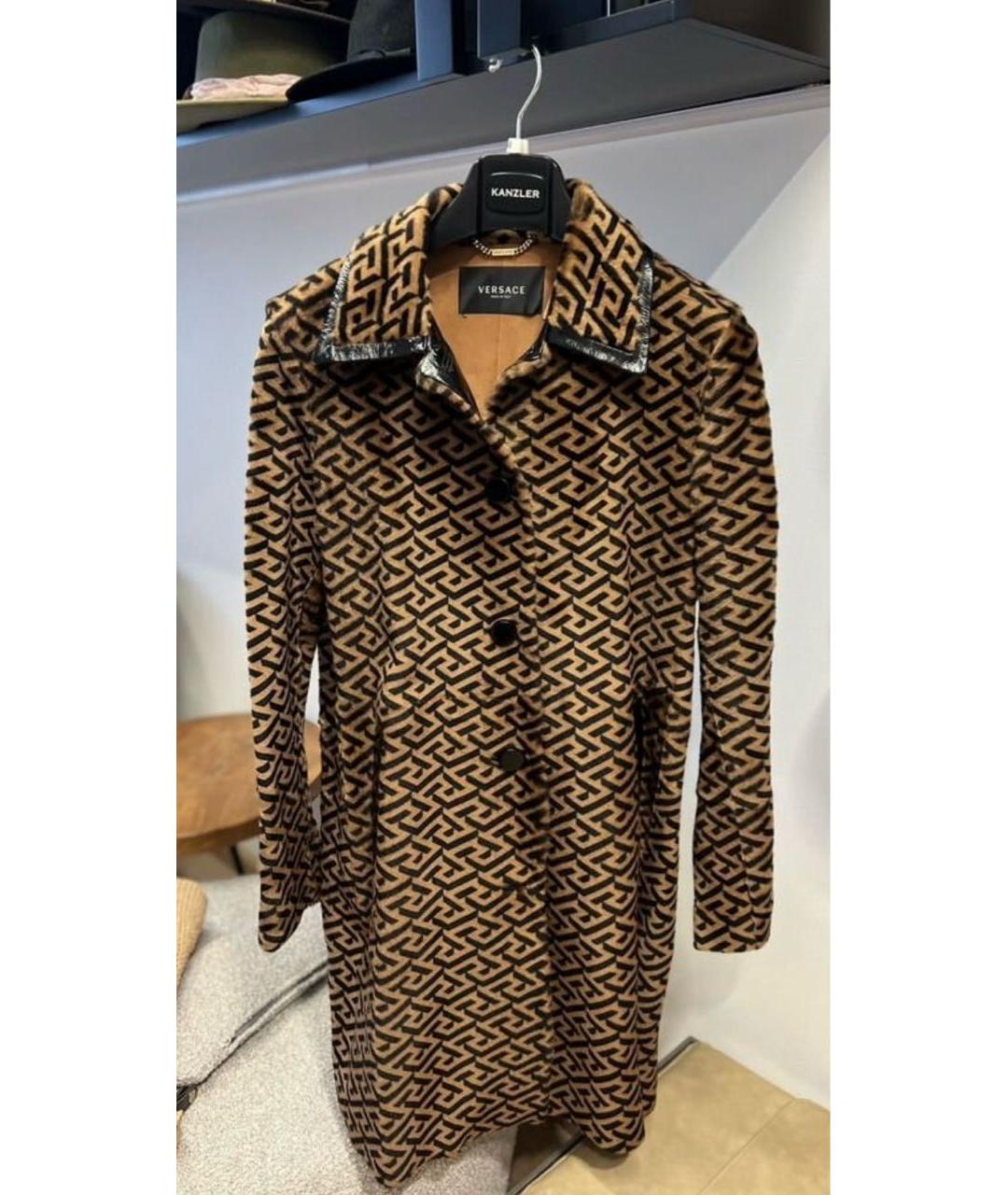 VERSACE Коричневая кожаная дубленка, фото 6