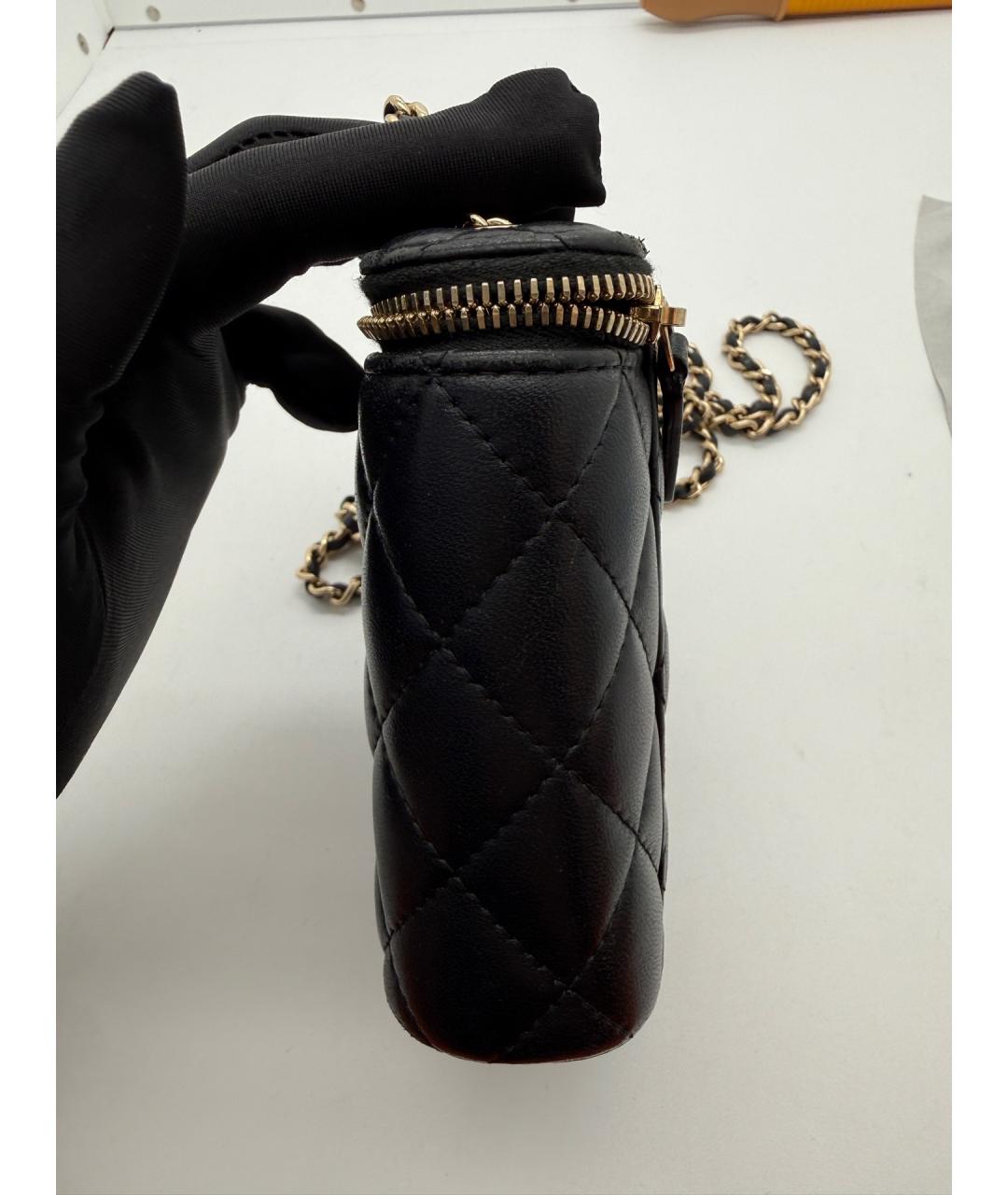 CHANEL Черная кожаная сумка через плечо, фото 5