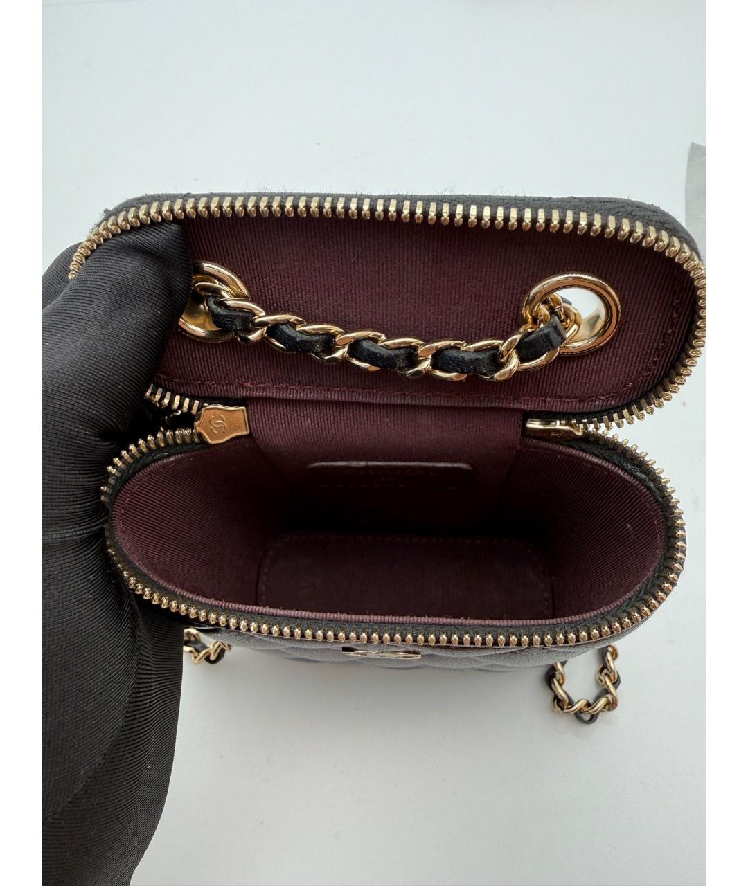 CHANEL Черная кожаная сумка через плечо, фото 6