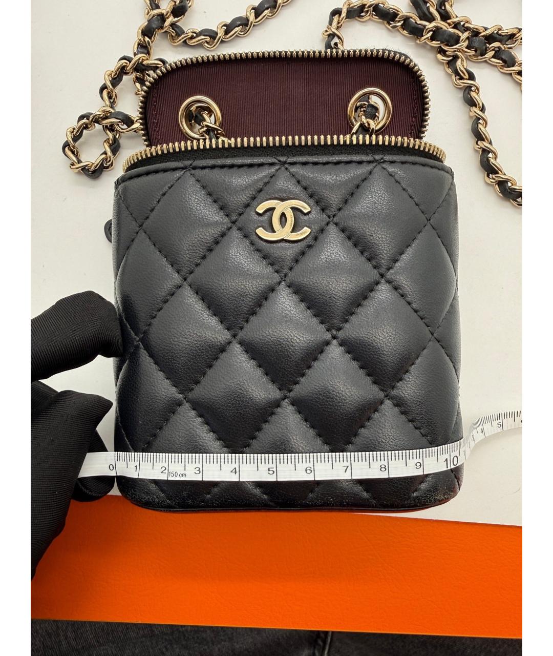 CHANEL Черная кожаная сумка через плечо, фото 7