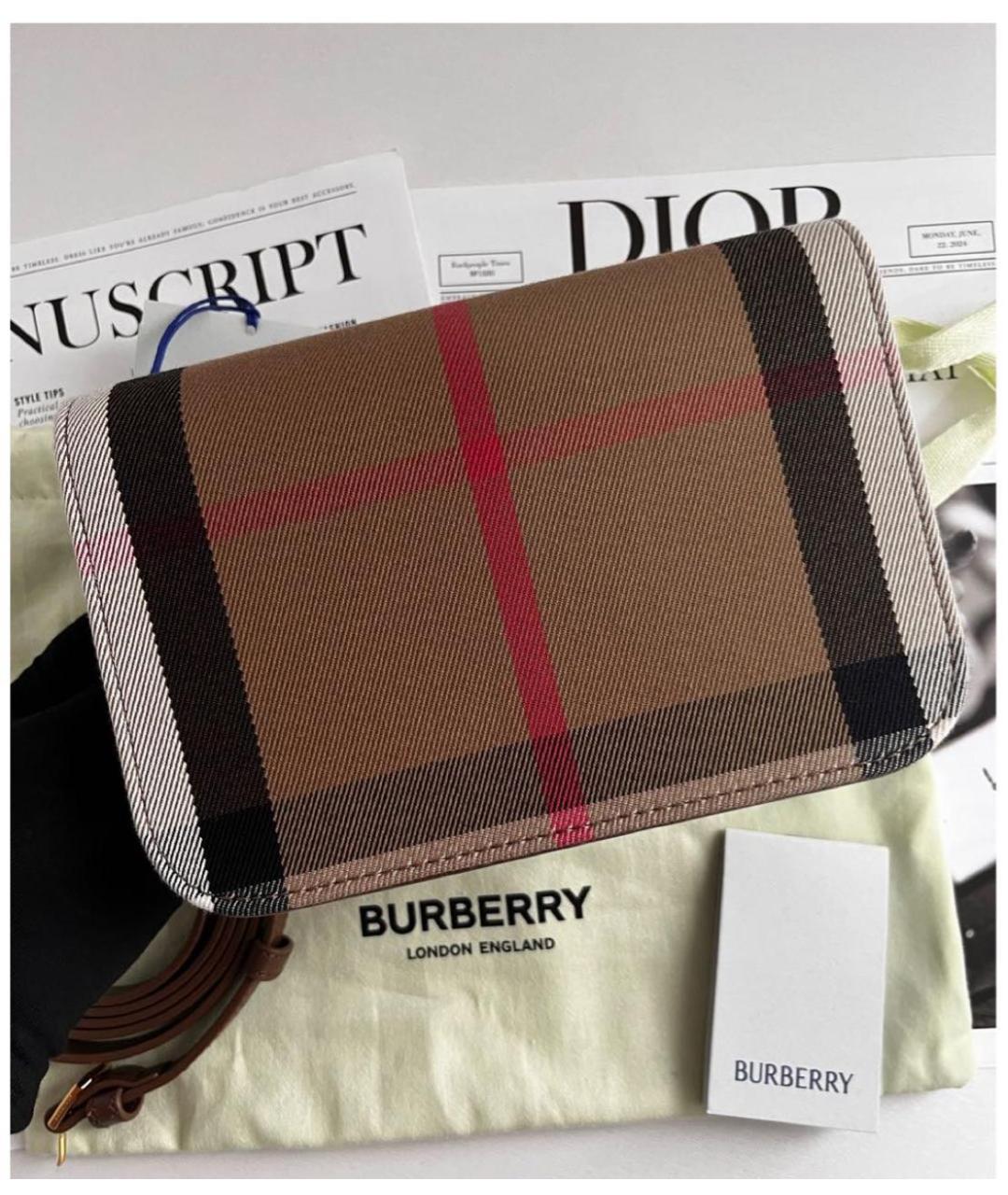 BURBERRY Коричневая кожаная сумка через плечо, фото 3