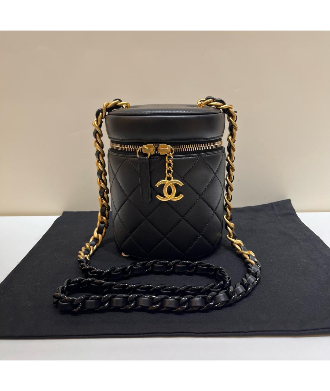 CHANEL Черная кожаная сумка через плечо, фото 8