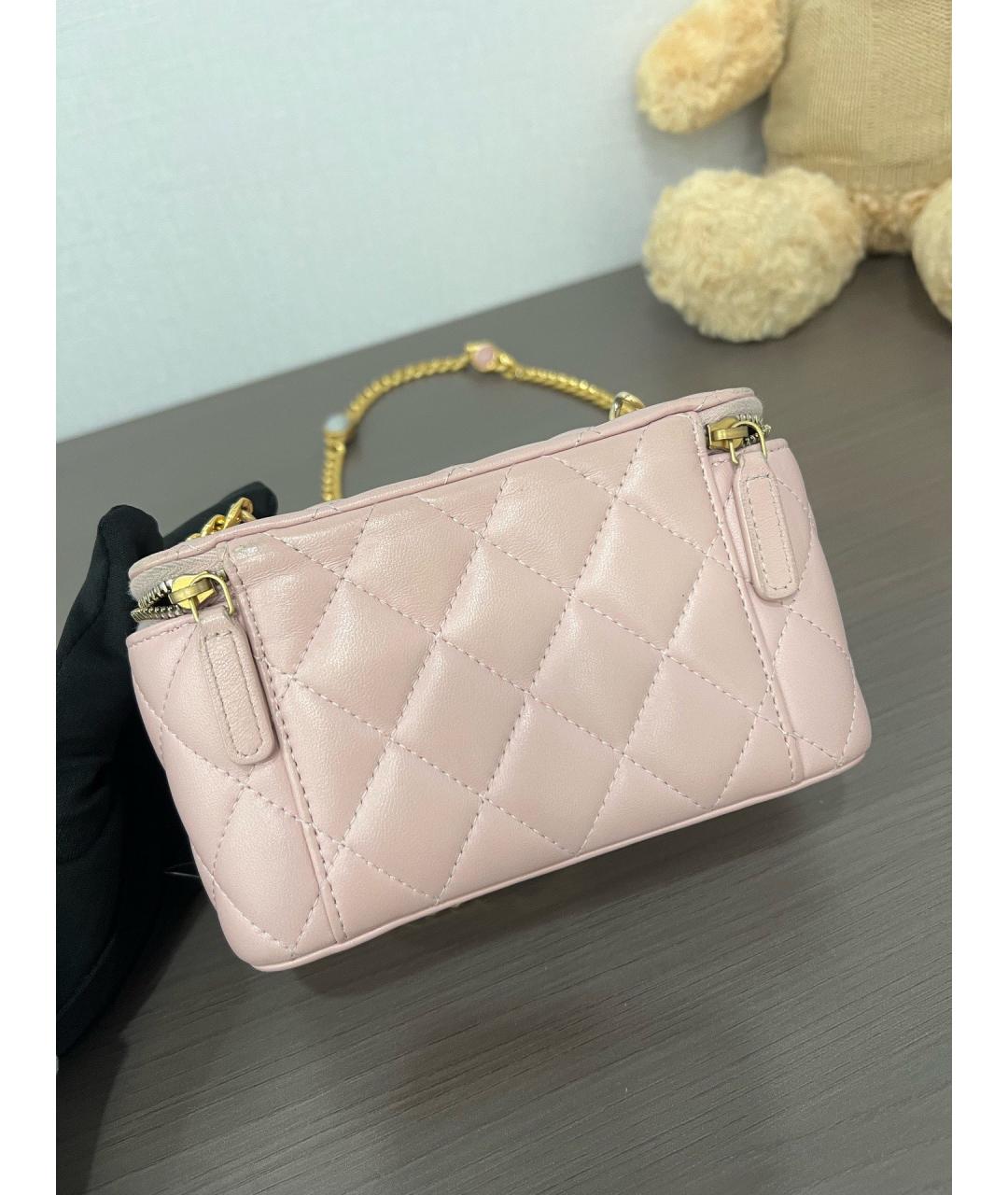CHANEL Розовая кожаная сумка через плечо, фото 3