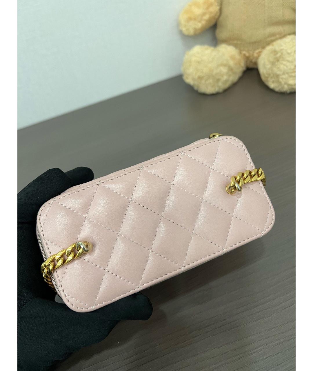 CHANEL Розовая кожаная сумка через плечо, фото 7