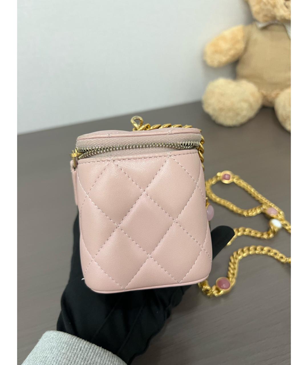 CHANEL Розовая кожаная сумка через плечо, фото 4