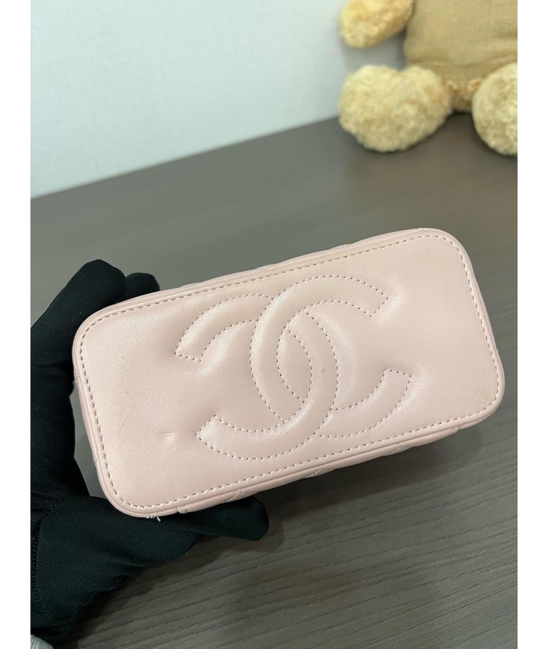 CHANEL Розовая кожаная сумка через плечо, фото 6