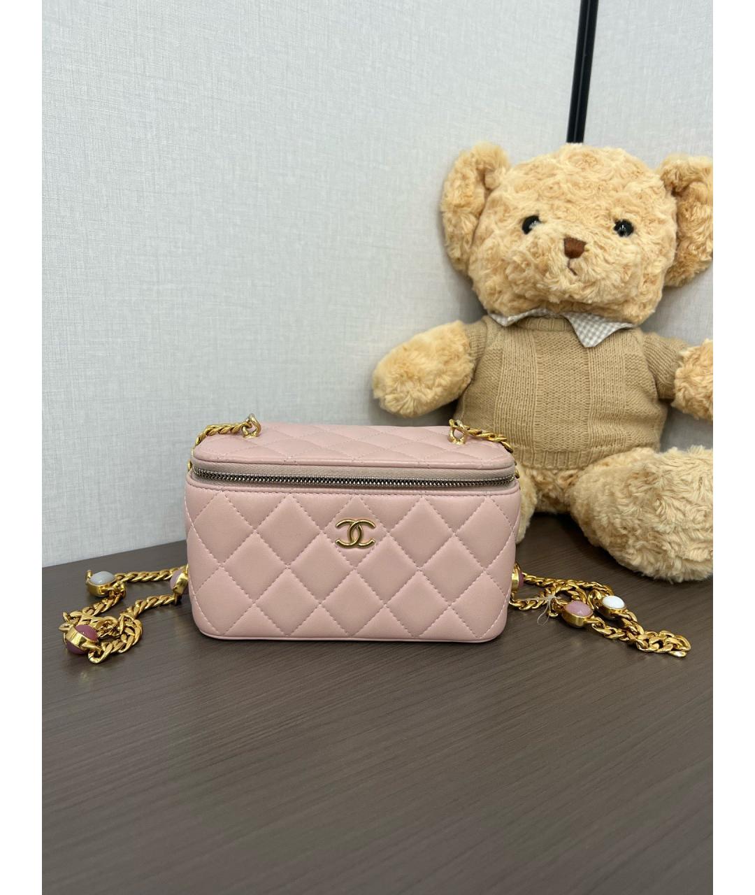 CHANEL Розовая кожаная сумка через плечо, фото 10