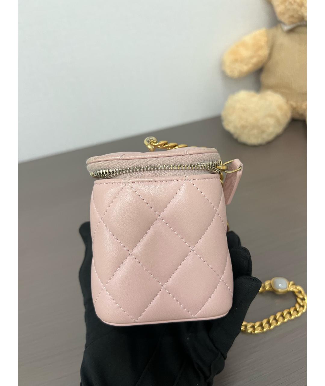 CHANEL Розовая кожаная сумка через плечо, фото 5
