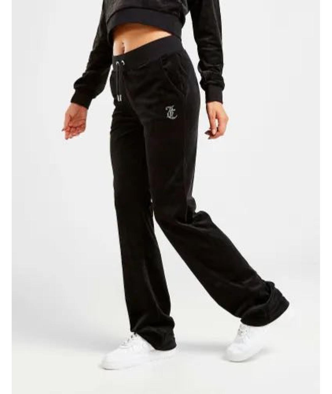 JUICY COUTURE Черные велюровые прямые брюки, фото 5