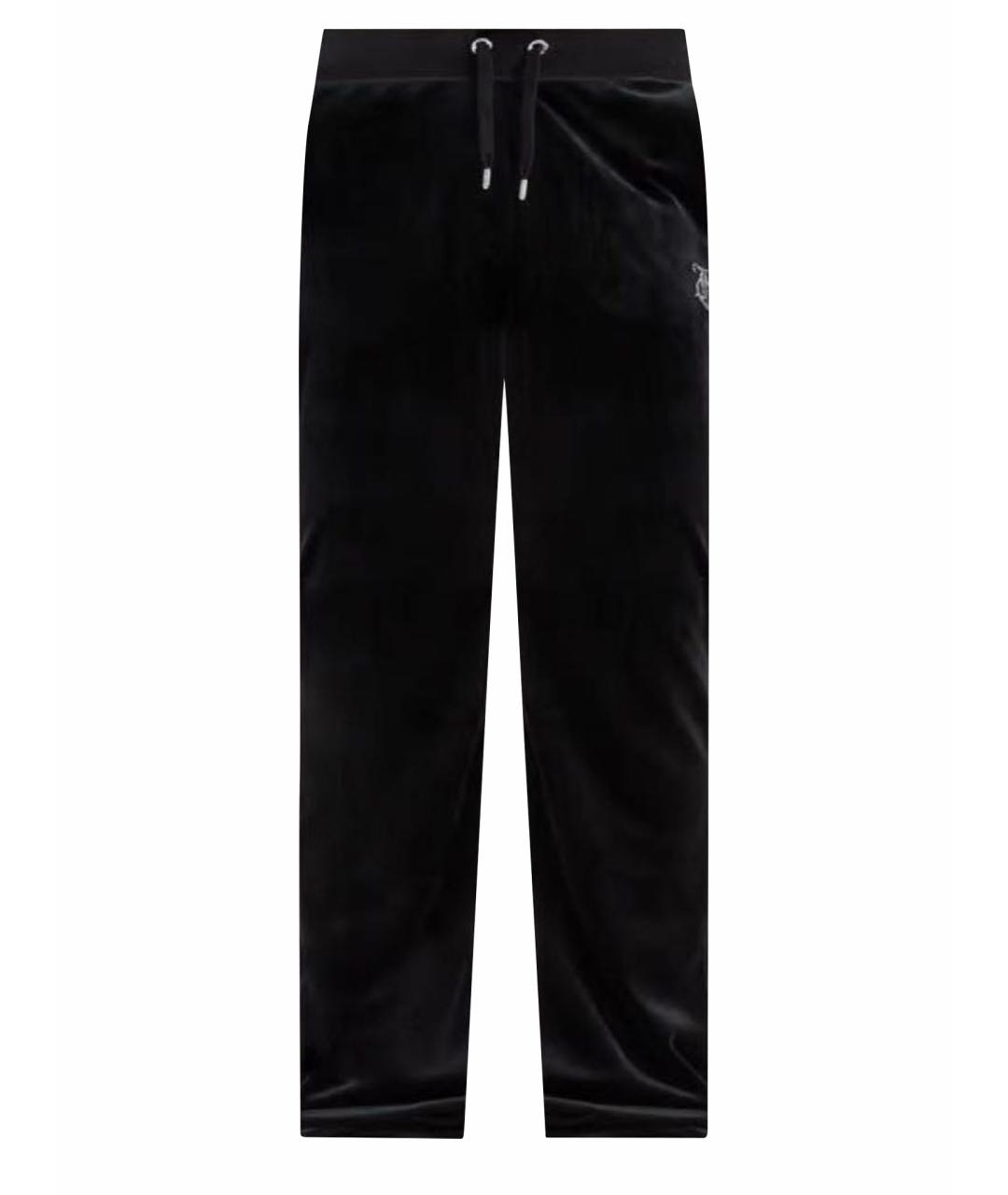 JUICY COUTURE Черные велюровые прямые брюки, фото 1