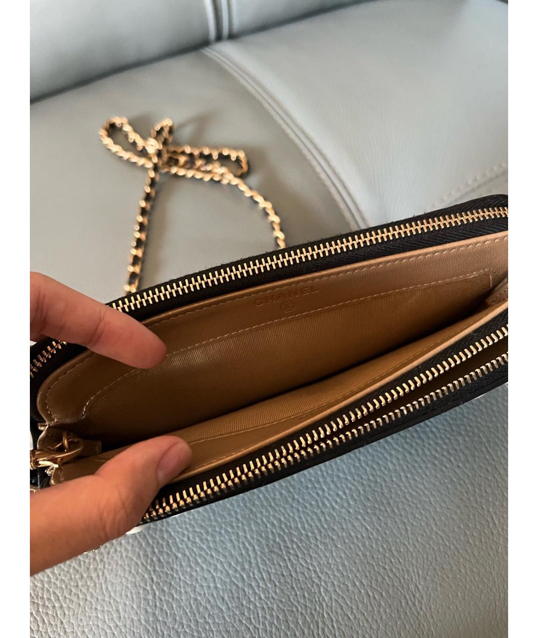 CHANEL Черная кожаная сумка через плечо, фото 9