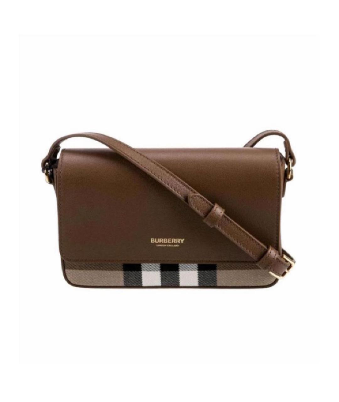 BURBERRY Коричневая кожаная сумка через плечо, фото 1