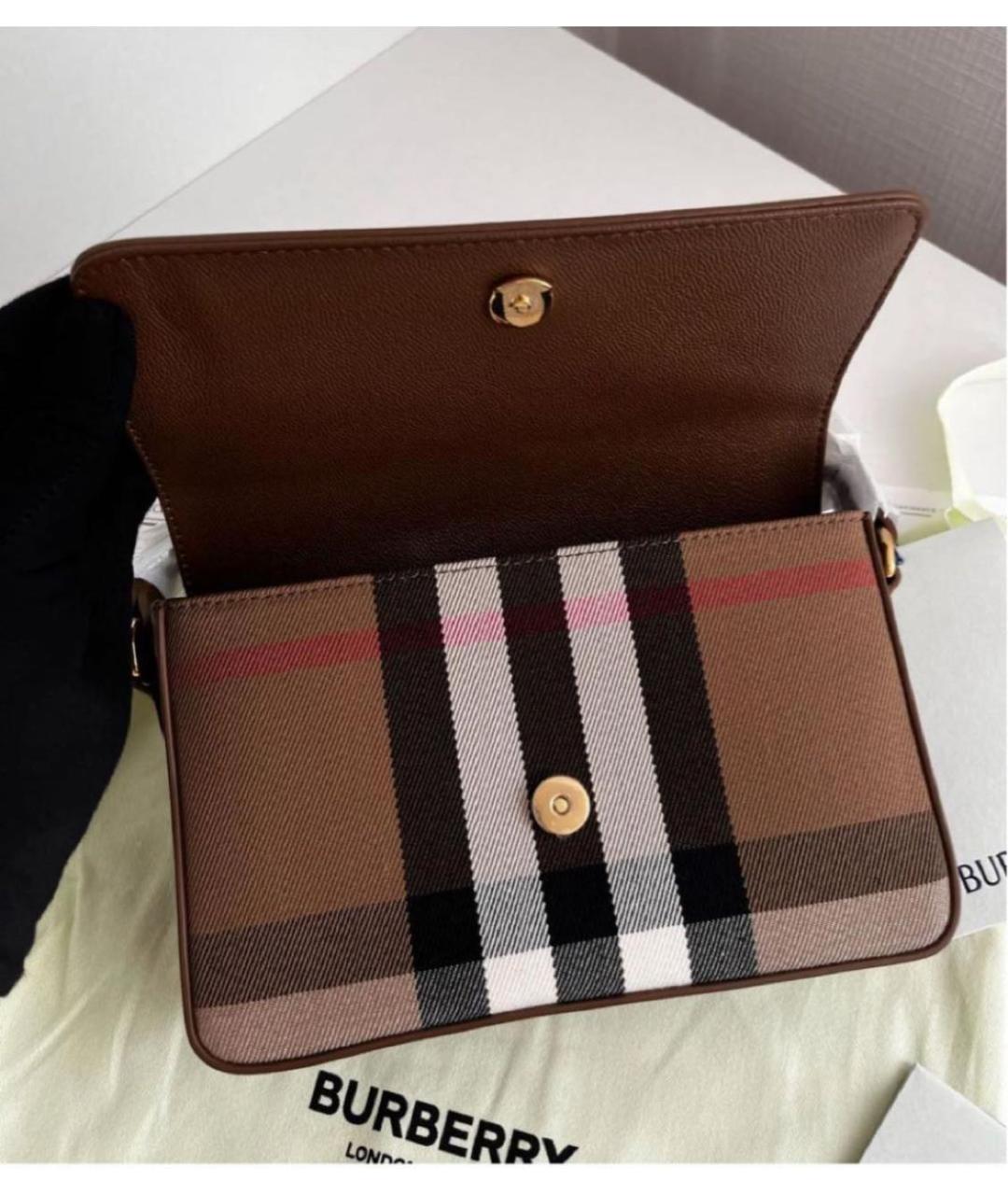 BURBERRY Коричневая кожаная сумка через плечо, фото 4